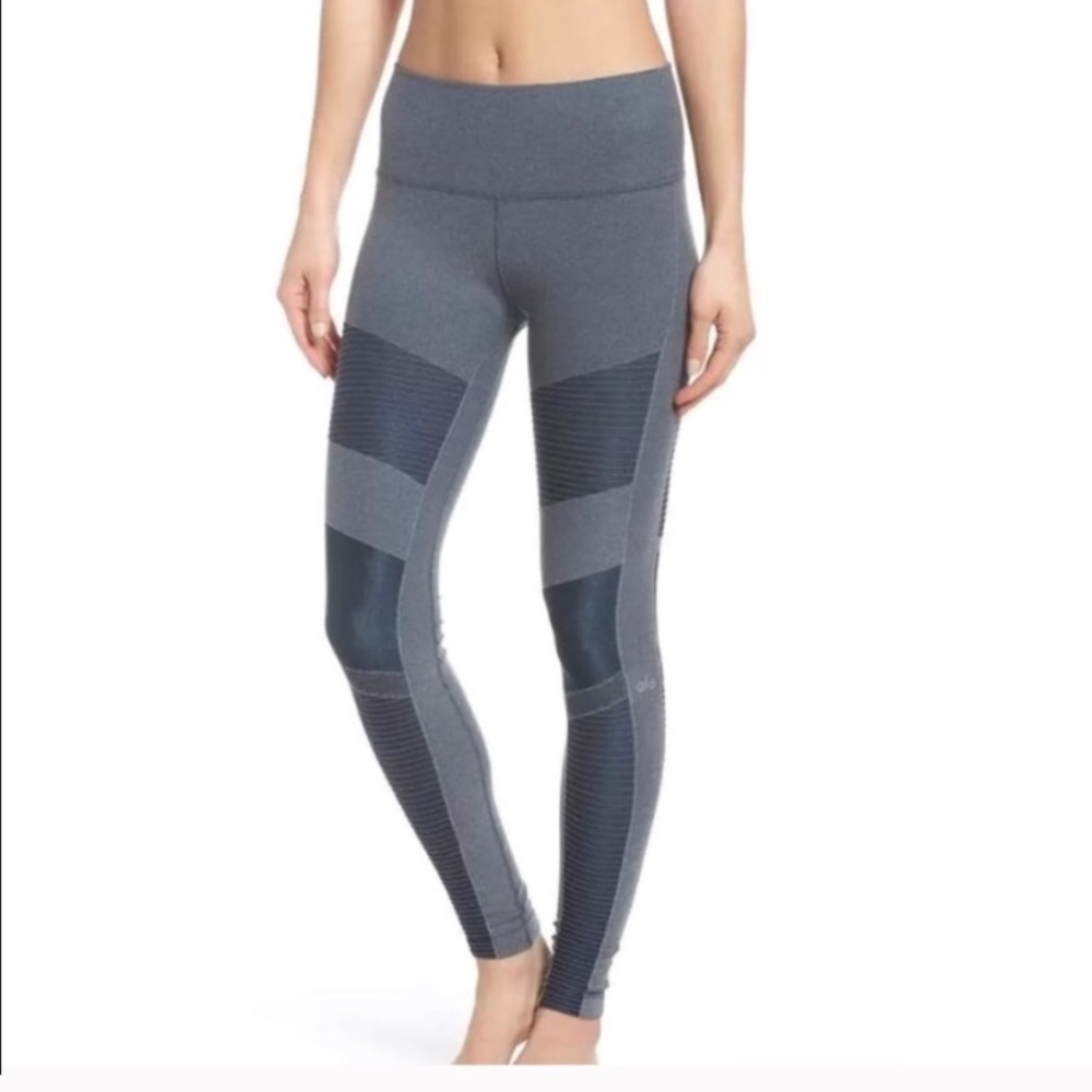 alo high waist seamless moto legging - blue xs